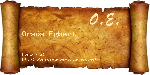 Orsós Egbert névjegykártya
